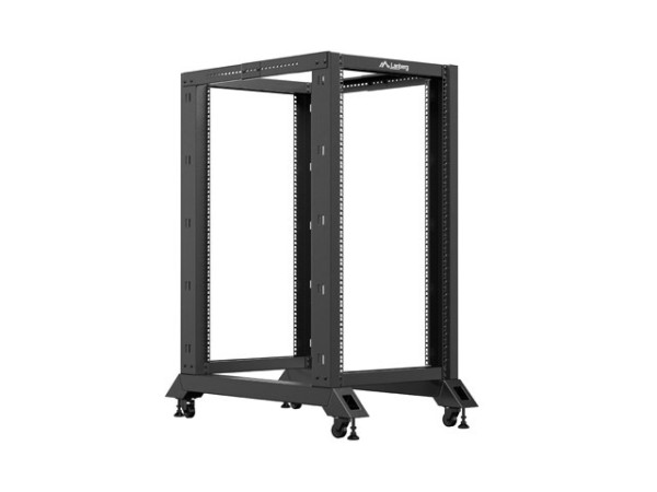 Lanberg OR01-6022-B 19" 22U SZÉL:600mm MÉLY:1000mm MAG:1673mm lapraszerelt fekete rack keret