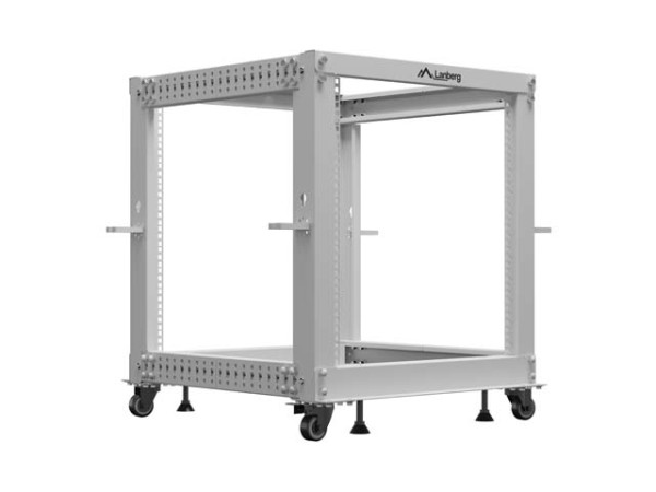 Lanberg OR01-6112-S 19" 12U SZÉL:600mm MÉLY:600-1100mm MAG:711mm lapraszerelt szürke állítható rack keret
