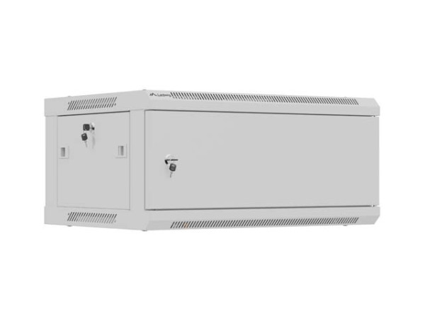 Lanberg WF01-6404-00S 19" 4U SZÉL:600mm MÉLY:450mm MAG:290mm lapraszerelt fémajtós szürke fali rack szekrény