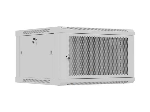 Lanberg WF01-6606-23S 19" 6U SZÉL:600mm MÉLY:600mm MAG:379mm lapraszerelt hálós fémajtós szürke fali rack szekrény