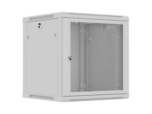 Lanberg WF01-6612-23S 19" 12U SZÉL:600mm MÉLY:600mm MAG:646mm lapraszerelt hálós fémajtós szürke fali rack szekrény