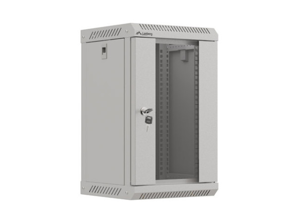 Lanberg WF11-3309-10S 10" 9U SZÉL:300mm MÉLY:300mm MAG:503mm lapraszerelt üvegajtós szürke fali rack szekrény