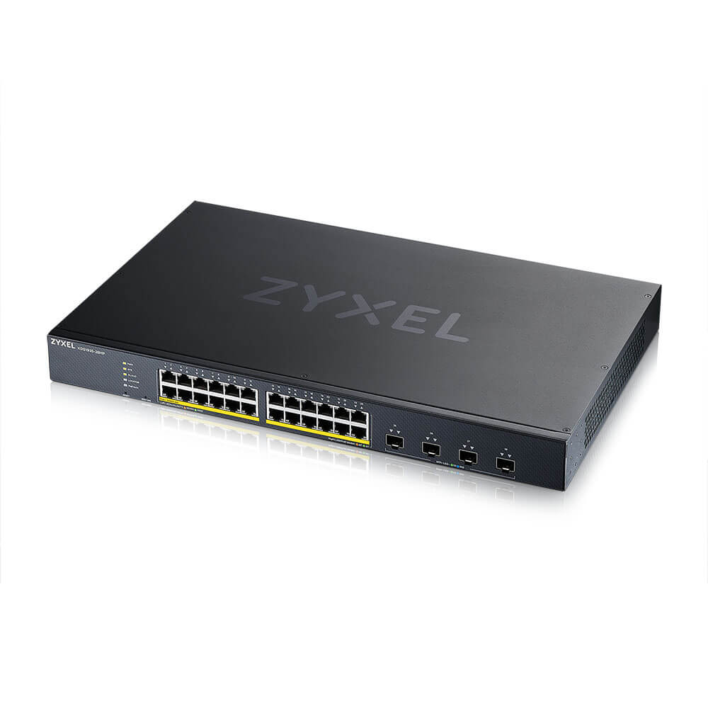Zyxel XGS1935-28HP-EU0101F 24xGbE PoE LAN (375W) 4xSFP+ port Lite-L3 smart menedzselhető PoE Switch