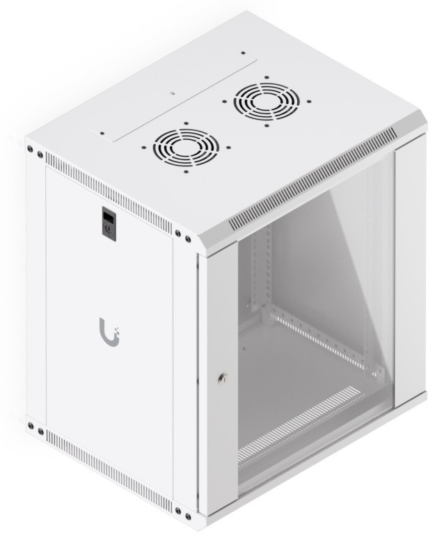 Ubiquiti UACC-RACK-12U-WALL-450-G 19" 12U 635x550x450mm MAX:50kg üvegajtós fehér fali rack szekrény