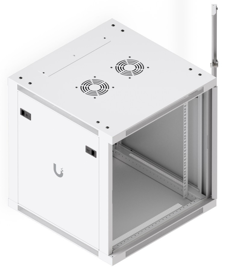 Ubiquiti UACC-RACK-12U-WALL-600-G 19" 12U 635x598x600mm MAX:80kg üvegajtós fehér fali rack szekrény