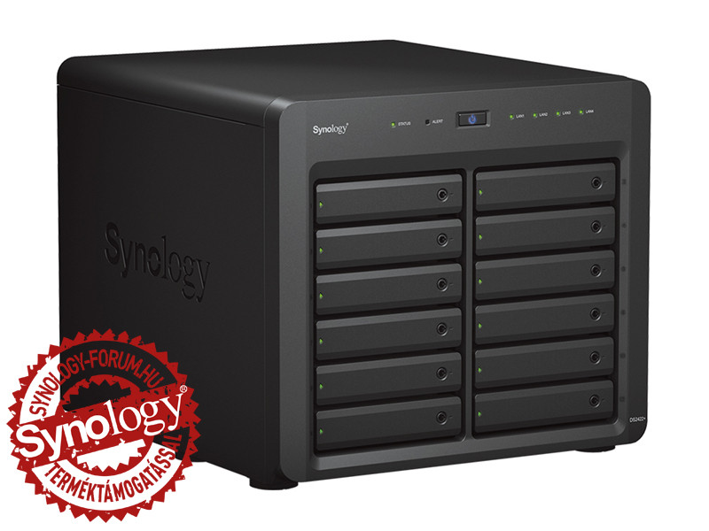 Synology DiskStation DS2422+ (4GB) 12x SSD/HDD lemezes NAS + regisztrációs kártya