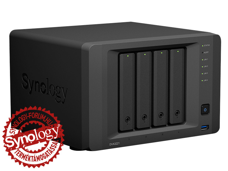Synology DVA3221 (8GB) 4x SSD/HDD lemezes Video NVR