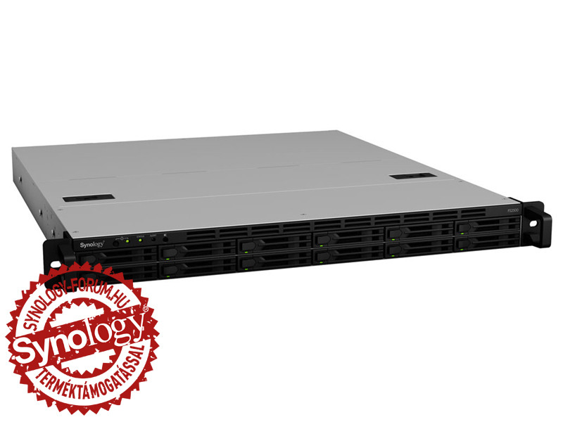 Synology FlashStation FS2500 (8GB) 12x SSD lemezes 1U rackbe szerelhető NAS + regisztrációs kártya