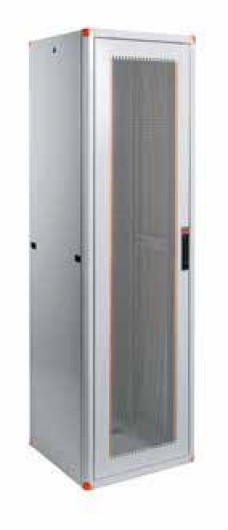 Legrand EVO42U8010DD Evoline 19" 42U SZÉL:800 MÉLY:1000 MAG:1997 MAX:1000kg szimpla 63% perforált első és hátsó ajtós szürke álló szerver szekrény