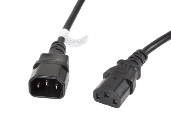 Lanberg CCA-C13E-11CC-0030-BK IEC 320 C13 - C14 2,5A fekete tápkábel 3m