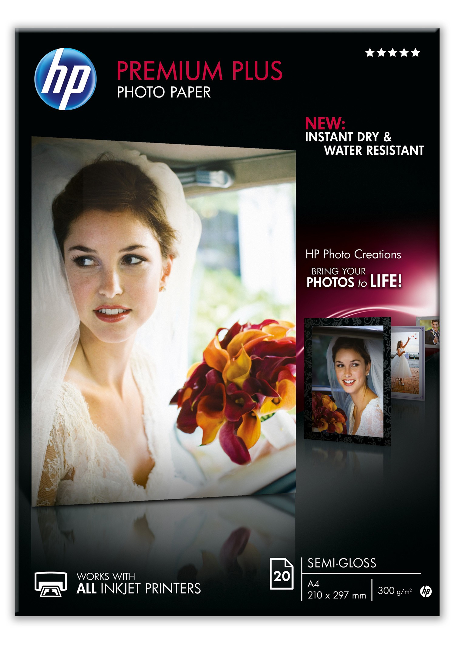 HP A/4 Prémium Plus Félfényes Fotópapír 20lap 300g