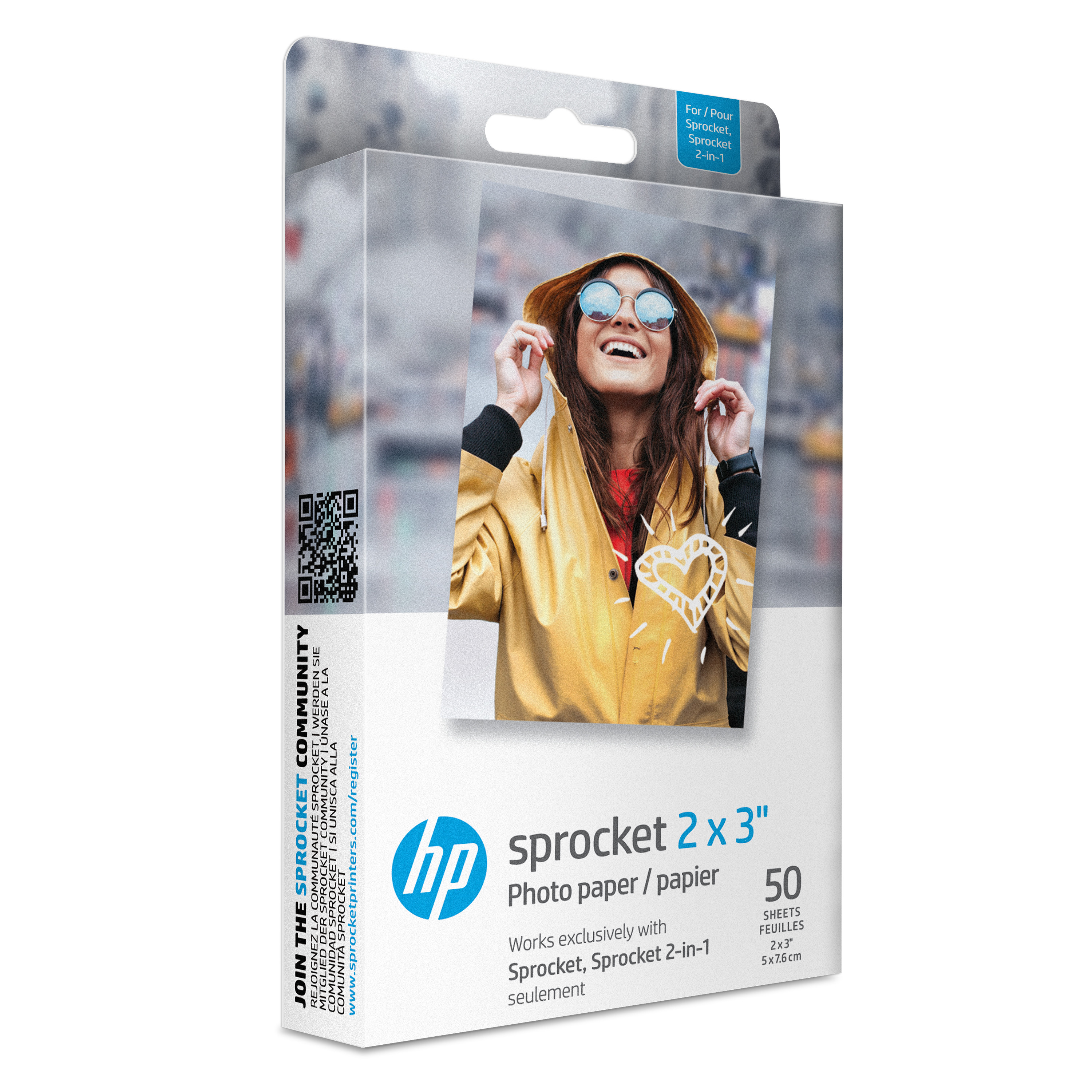 HP Sprocket 2x3 hüvelykes Zink fotópapír 50 lap