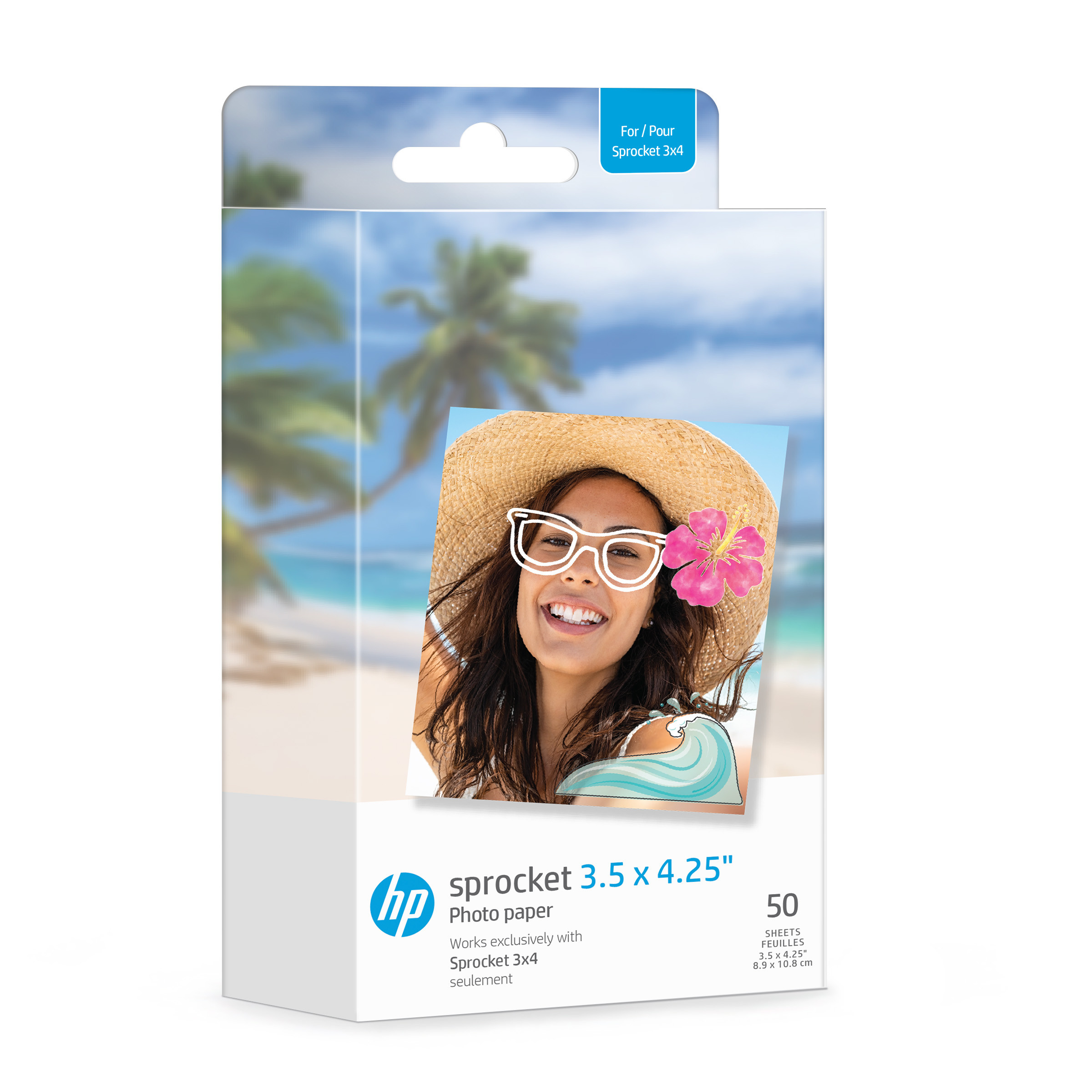 HP Sprocket 3,5x4,25 hüvelykes Zink fotópapír 50 lap
