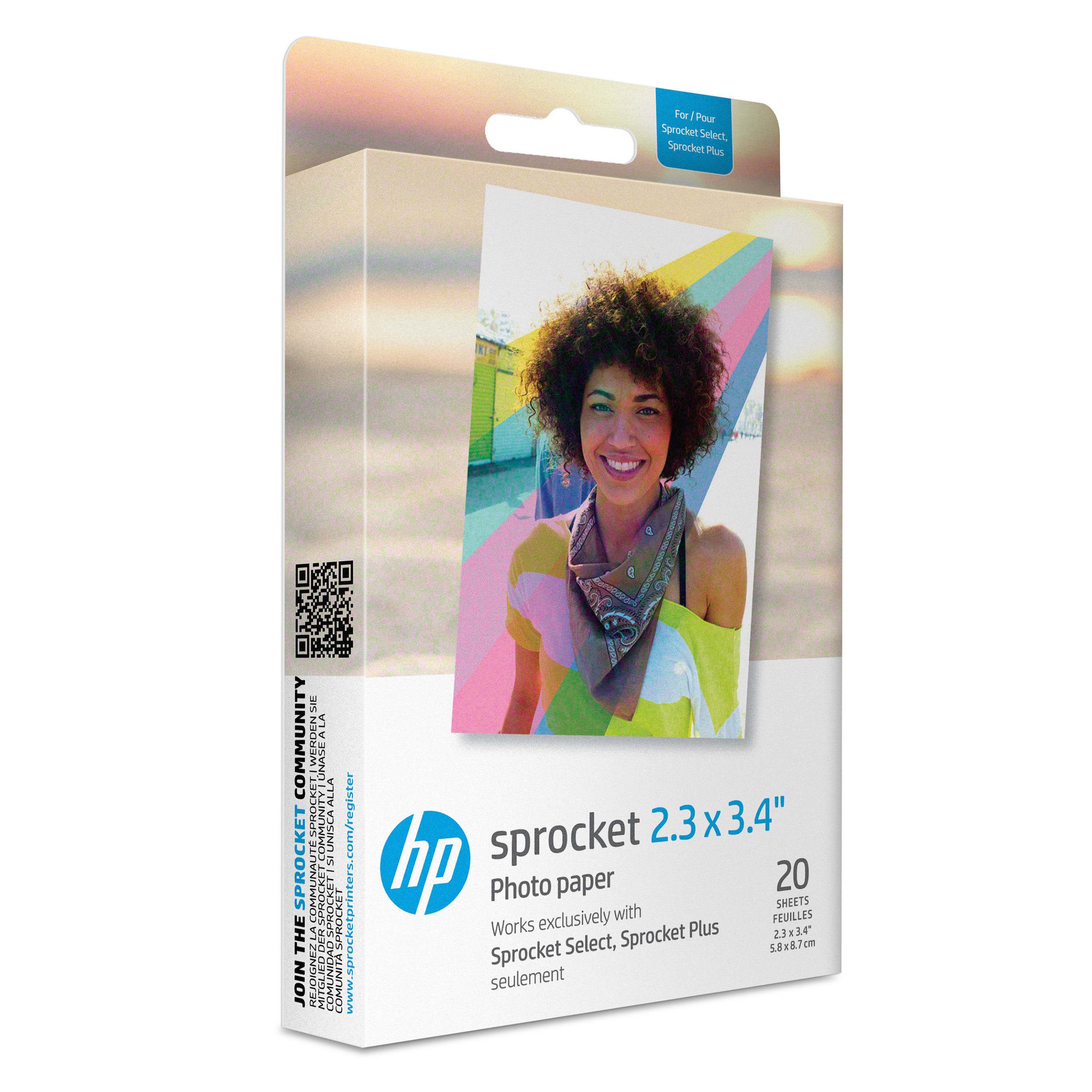 HP Sprocket Select 2,3x3,4 hüvelykes Zink fotópapír 20 lap
