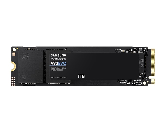 SAMSUNG SSD Belső, 1TB, 990 EVO, PCIe 4.0, NVMe 2.0, M.2, 600 TBW