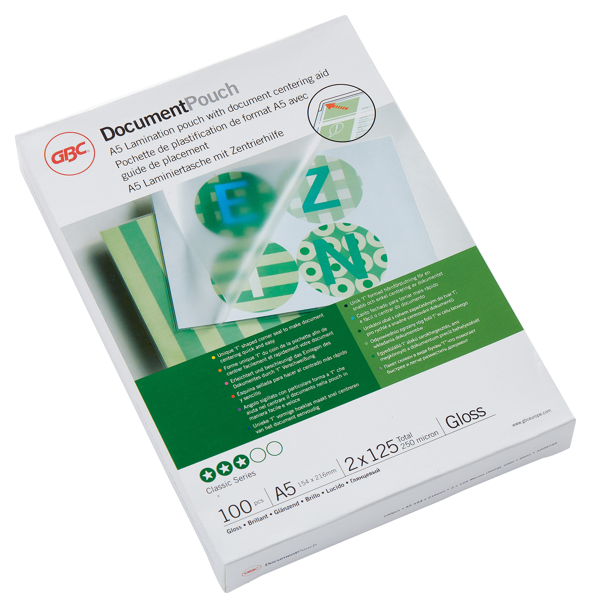 GBC Meleglamináló fólia, 125 mikron, A5, fényes, GBC (100db)