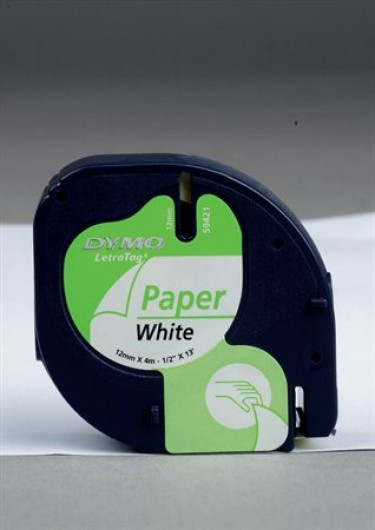 DYMO LetraTag 59421 papír 12mm x 4m fehér-fekete