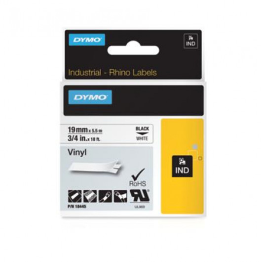 DYMO Rhino 18445 f.szalag 19mm x 5,5m /o/ fehér-fekete