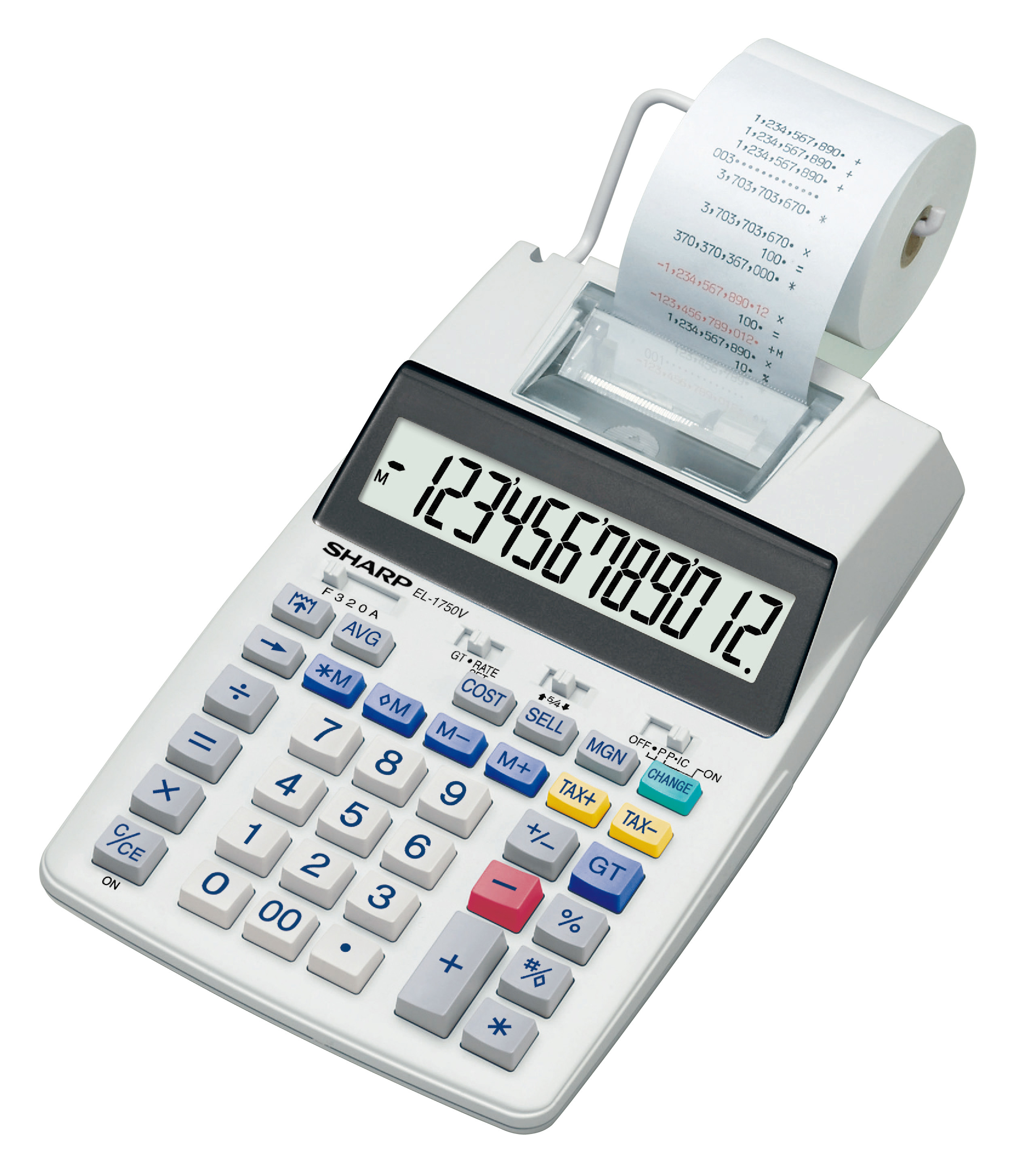 Sharp EL1750V számológép szalagos