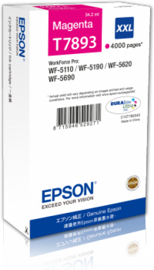 Epson T7893 Tintapatron Magenta 4.000 oldal kapacitás