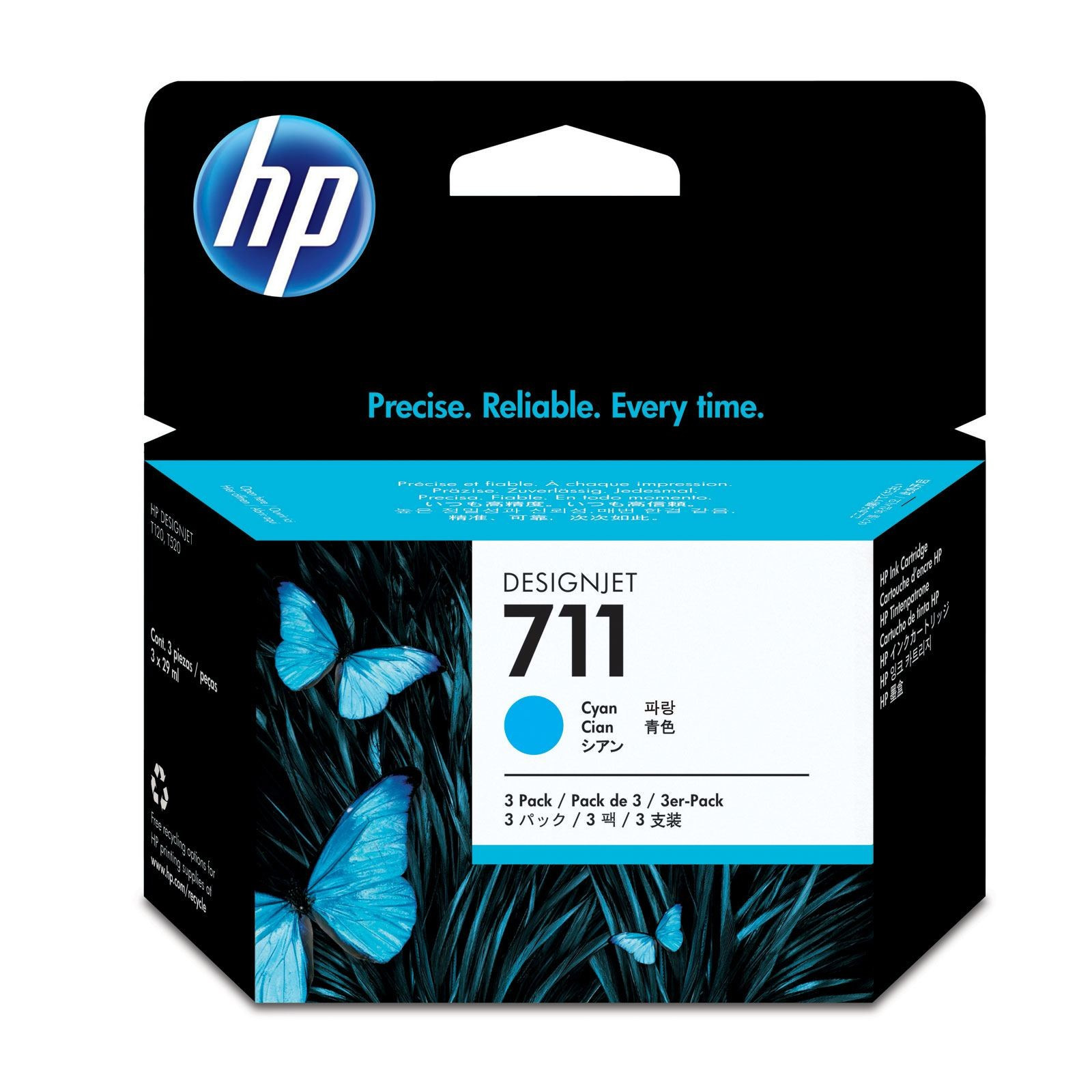 HP CZ134A Patron 3-Pack Cyan 29ml No.711