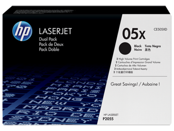 HP CE505XD Toner Black 2*6.500 oldal kapacitás No.05X