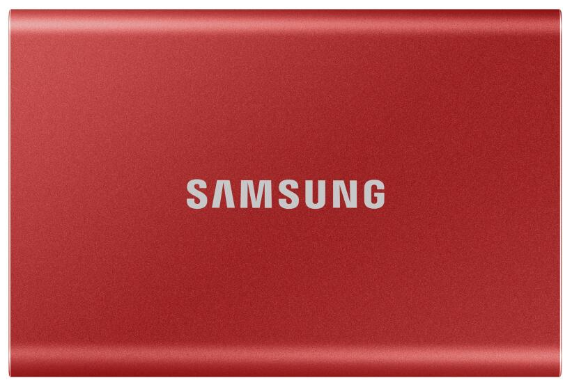 SAMSUNG SSD Külső, 1TB, T7, Metál Piros, USB 3.2