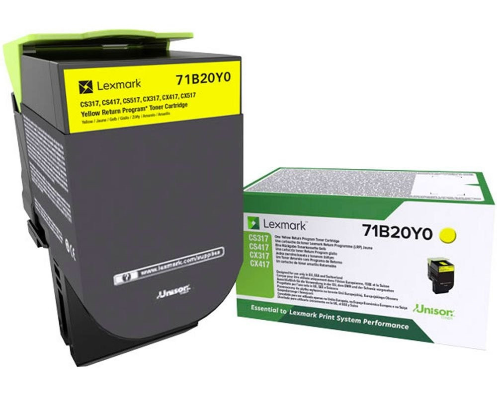 Lexmark CS/CX/317/417/517 Return Toner Yellow 2,3K 71B20Y0