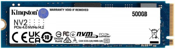 Kingston 500GB NV2 M.2 2280 PCIe 4.0 NVMe SSD up to 3500/2100MB/s 160TB