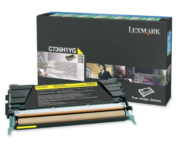 Lexmark C736/x736/738 High Return Toner Yellow 10K C736H1YG